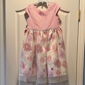 Elegant Pink Floral Kids Dress